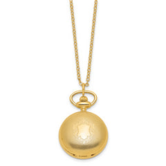Charles Hubert Gold-finish Quilted Design Pendant Watch