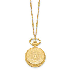Charles Hubert Gold-finish Quilted Design Pendant Watch