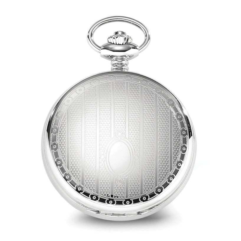 Charles Hubert Chrome-finish Stripe Design Pocket Watch