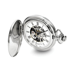 Charles Hubert Chrome-finish Stripe Design Pocket Watch