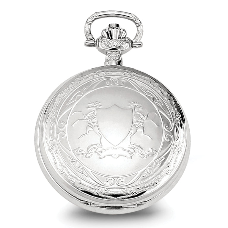 Charles Hubert Chrome-finish Unicorn Shield Pocket Watch