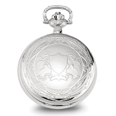 Charles Hubert Chrome-finish Unicorn Shield Pocket Watch