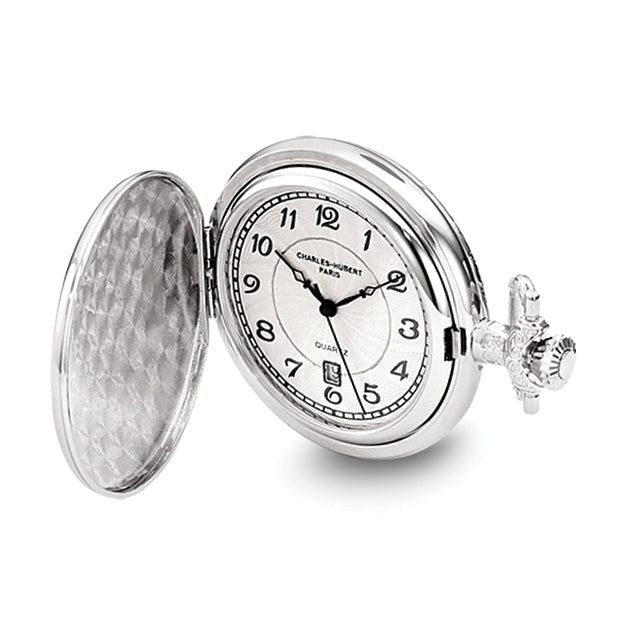 Charles Hubert Chrome-finish Unicorn Shield Pocket Watch