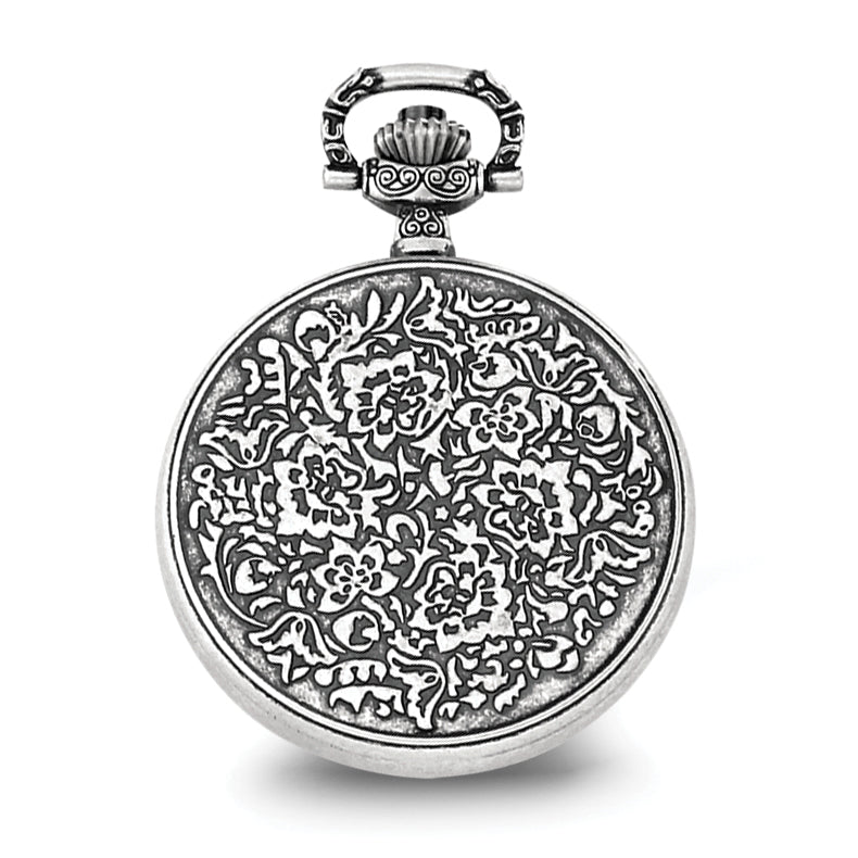 Charles Hubert Antiqued Floral Design Pocket Watch