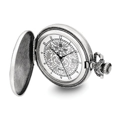 Charles Hubert Antiqued Floral Design Pocket Watch