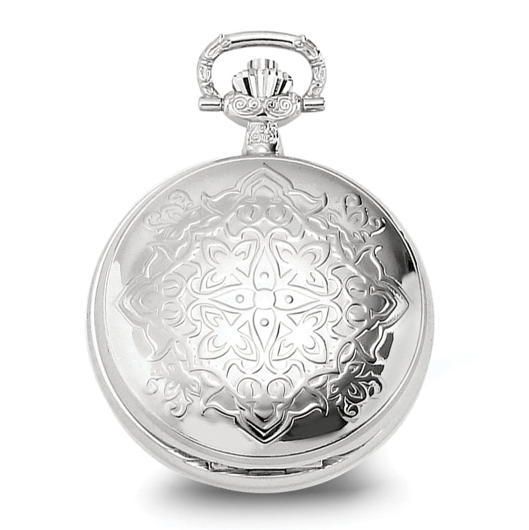 Charles Hubert Chrome-finish Floral Design Pocket Watch
