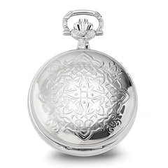 Charles Hubert Chrome-finish Floral Design Pocket Watch