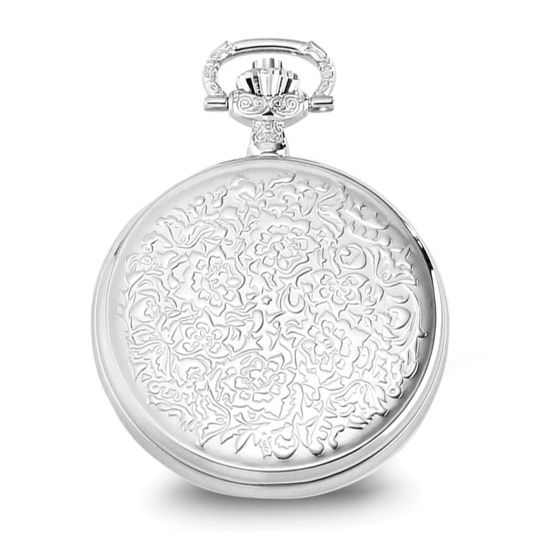 Charles Hubert Chrome-finish Floral Design Pocket Watch