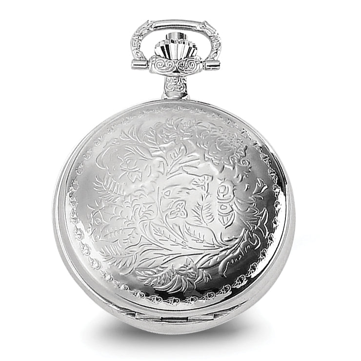 Charles Hubert Chrome-finish Skeleton Case Pocket Watch