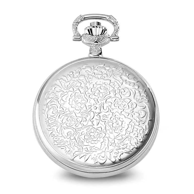 Charles Hubert Chrome-finish Skeleton Case Pocket Watch
