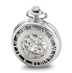 Charles Hubert Chrome-finish Floral Design Pocket Watch
