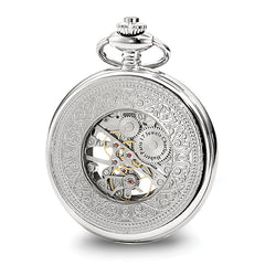 Charles Hubert Chrome-finish Floral Design Pocket Watch