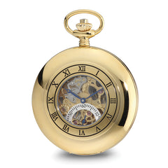 Charles Hubert IP-plated Open Heart 53mm Case Pocket Watch