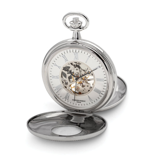 Charles Hubert Chrome-finish White Dial Pocket Watch