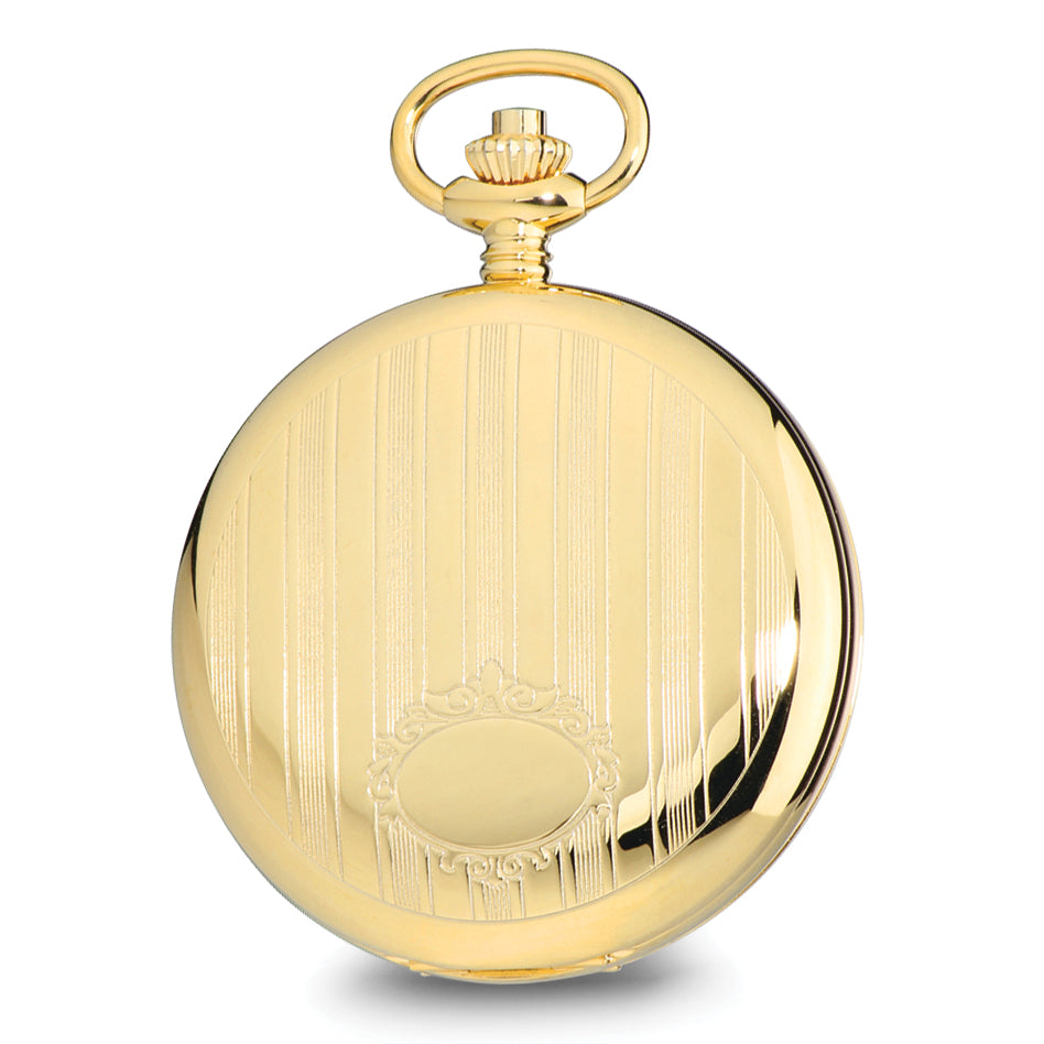 Charles Hubert Gold-finish White Skeleton Dial 53mm Pocket Watch