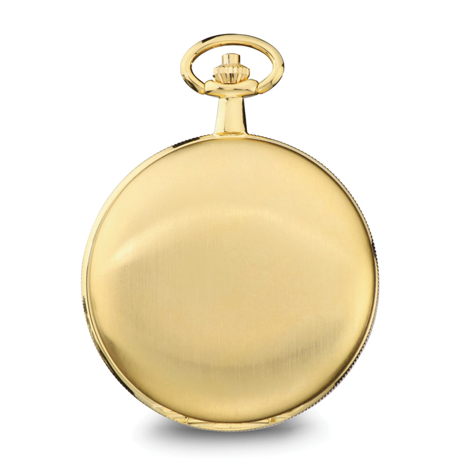 Charles Hubert Gold-finish Satin White Dial Day/Date Pocket Watch