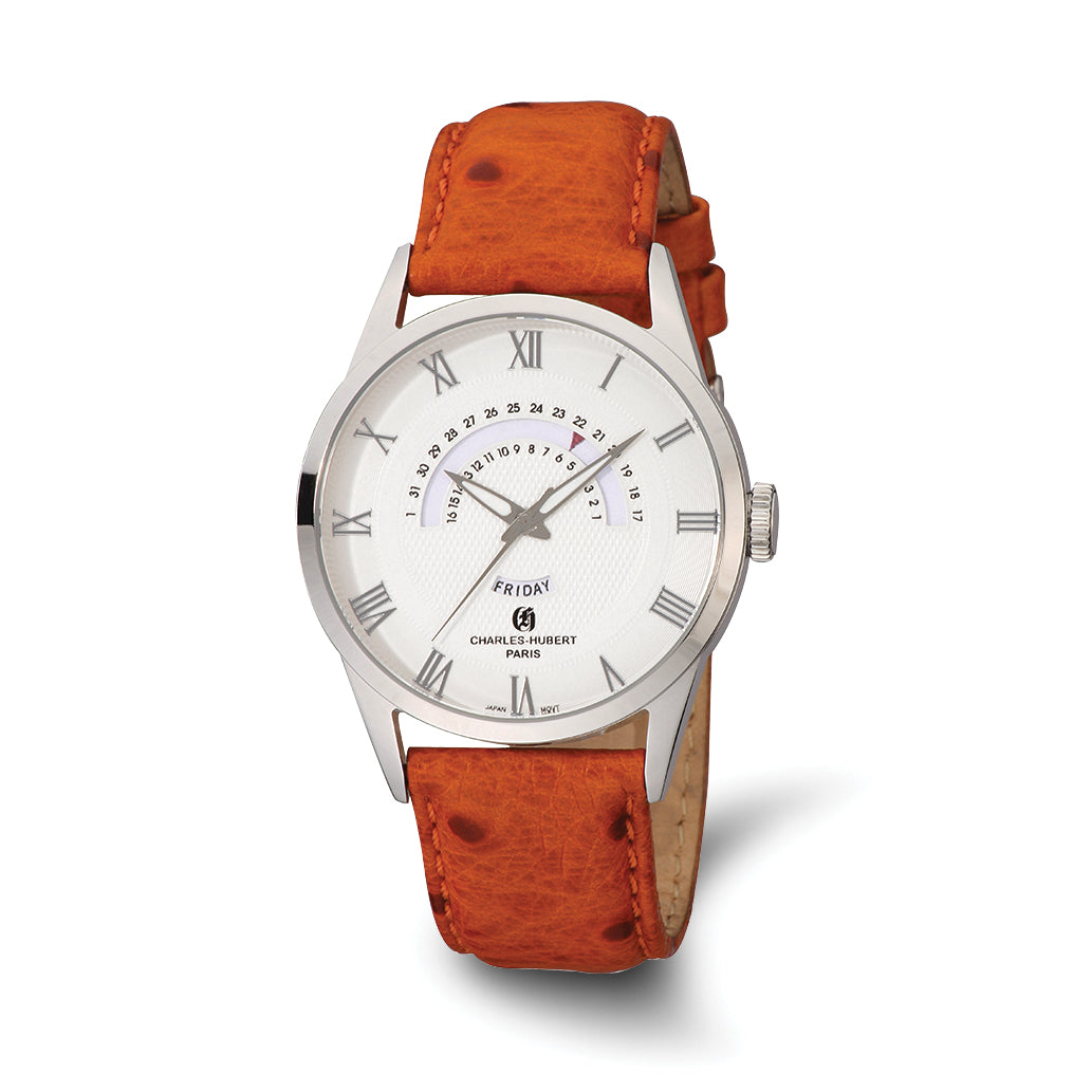 Charles-Hubert Stainless Steel White Dial with Day and Date Watch