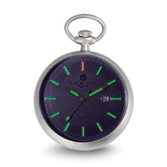 Charles Hubert Stainless Steel Open Face Tritium Quartz Pocket Watch
