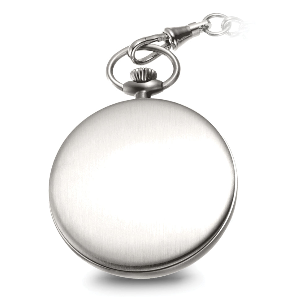 Charles Hubert Stainless Steel Open Face Tritium Quartz Pocket Watch