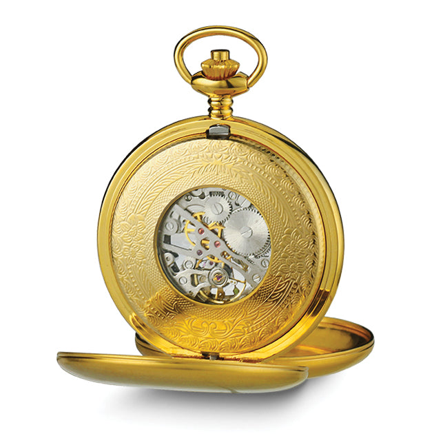 Charles Hubert Stainless Steel IP-plated Double Cover Tritium Pocket Watch