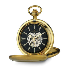Charles Hubert Stainless Steel IP-plated Double Cover Tritium Pocket Watch