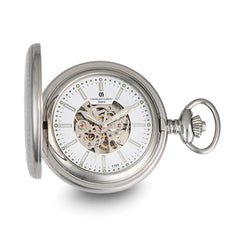 Charles Hubert Stainless Steel Hunter Case Tritium Mechanical Pocket Watch