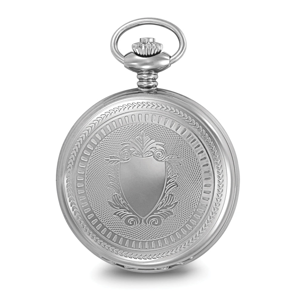 Charles Hubert Stainless Steel Hunter Case Tritium Quartz Pocket Watch