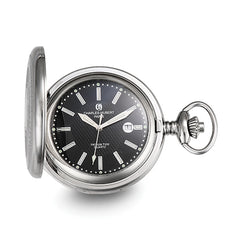 Charles Hubert Stainless Steel Hunter Case Tritium Quartz Pocket Watch
