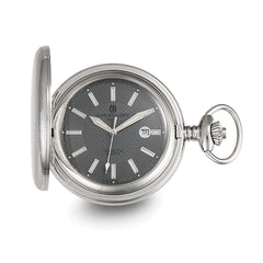 Charles Hubert Stainless Steel Hunter Case Tritium Quartz Pocket Watch