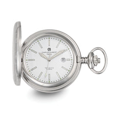 Charles Hubert Stainless Steel Hunter Case Tritium Quartz Pocket Watch
