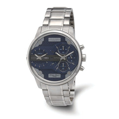 Charles Hubert Stainless Chronograph Dual Time Blue Dial Watch