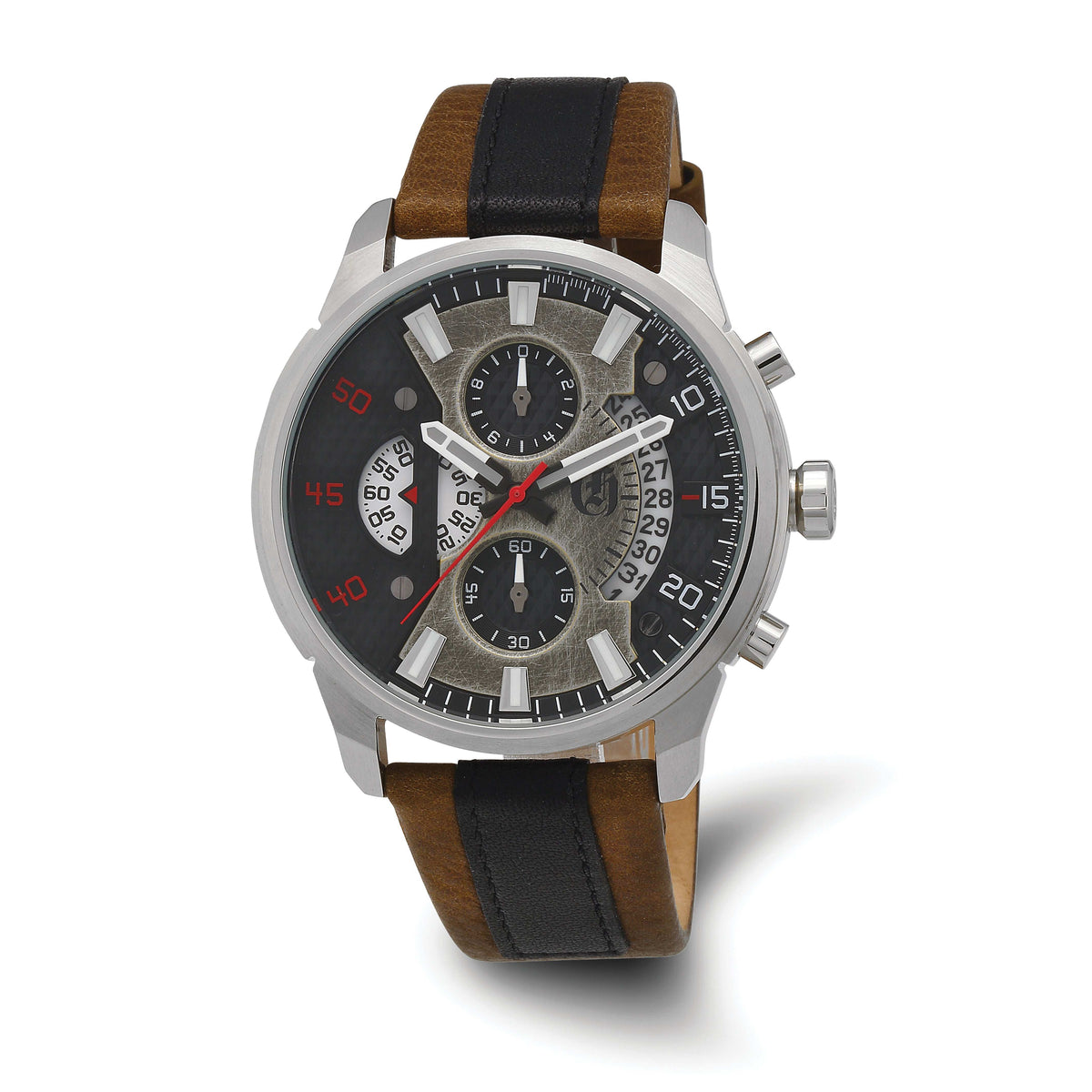 Charles Hubert Stainless Steel Chronograph Black Dial Watch