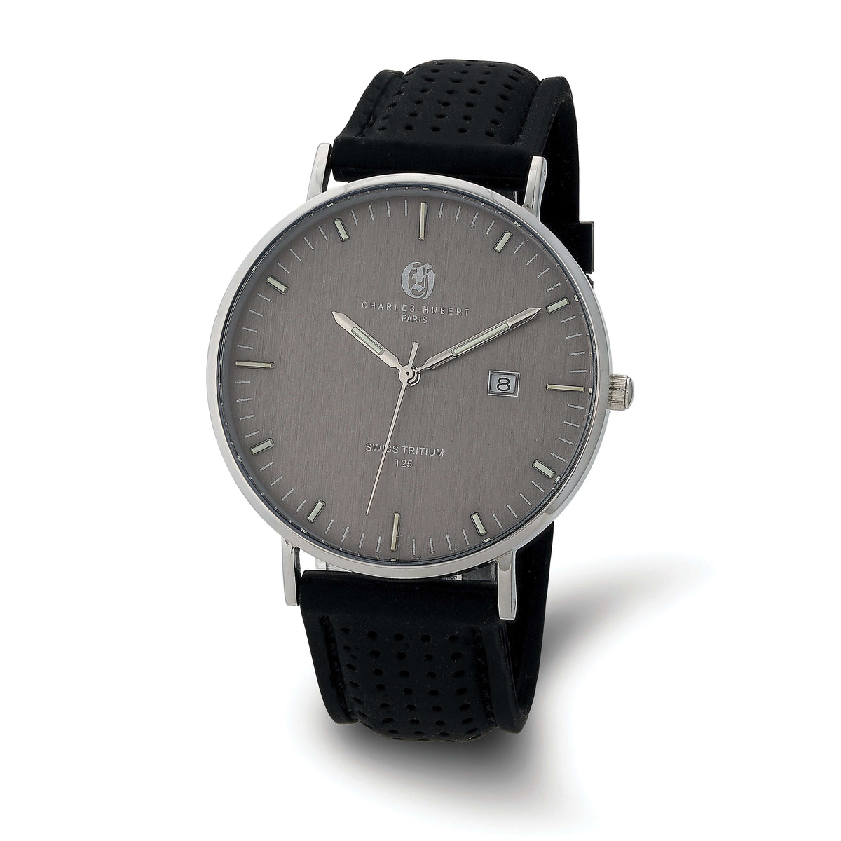 Charles Hubert Stainless Steel w/2 Bands Tritium Grey Dial Watch