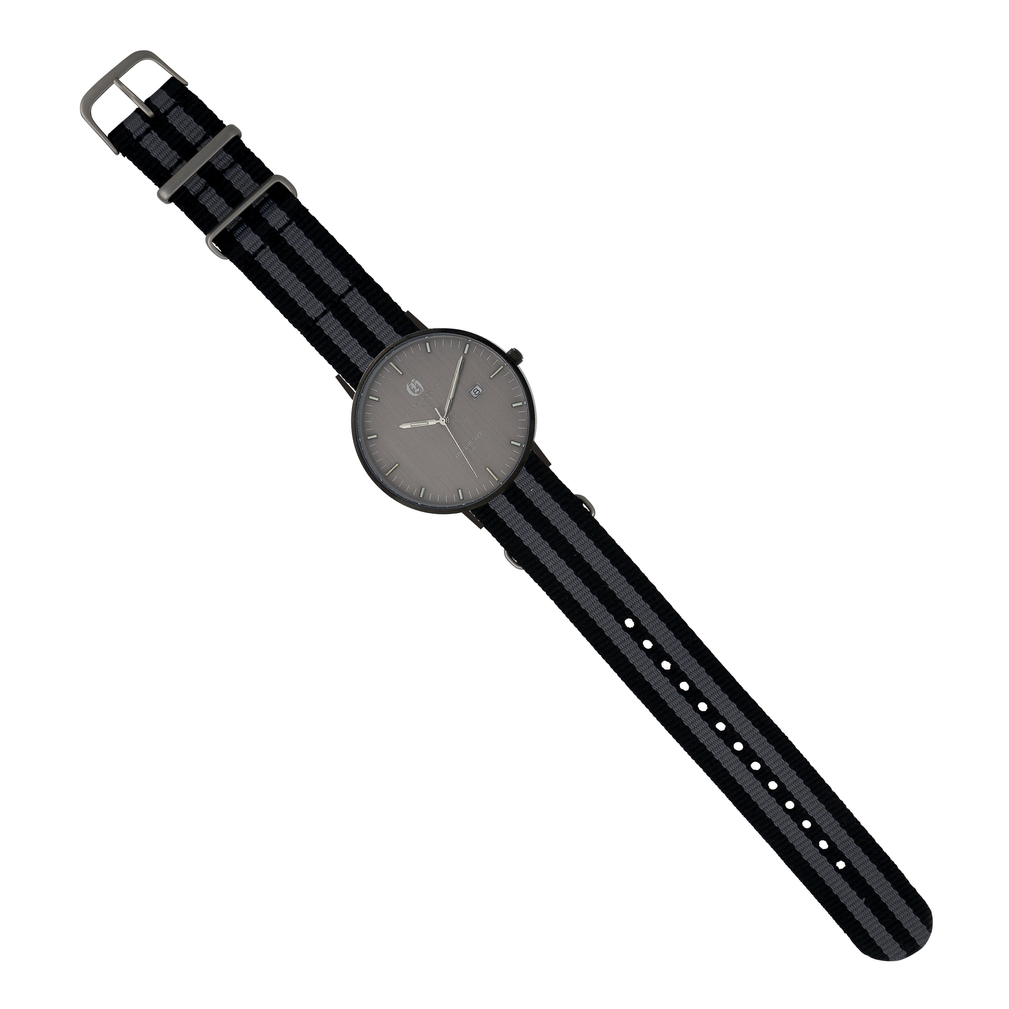 Charles Hubert Stainless Steel w/2 Bands Tritium Grey Dial Watch