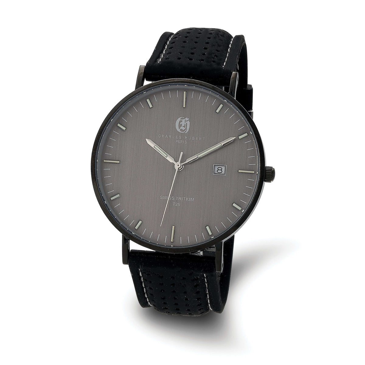 Charles Hubert Stainless Steel w/2 Bands Tritium Grey Dial Watch