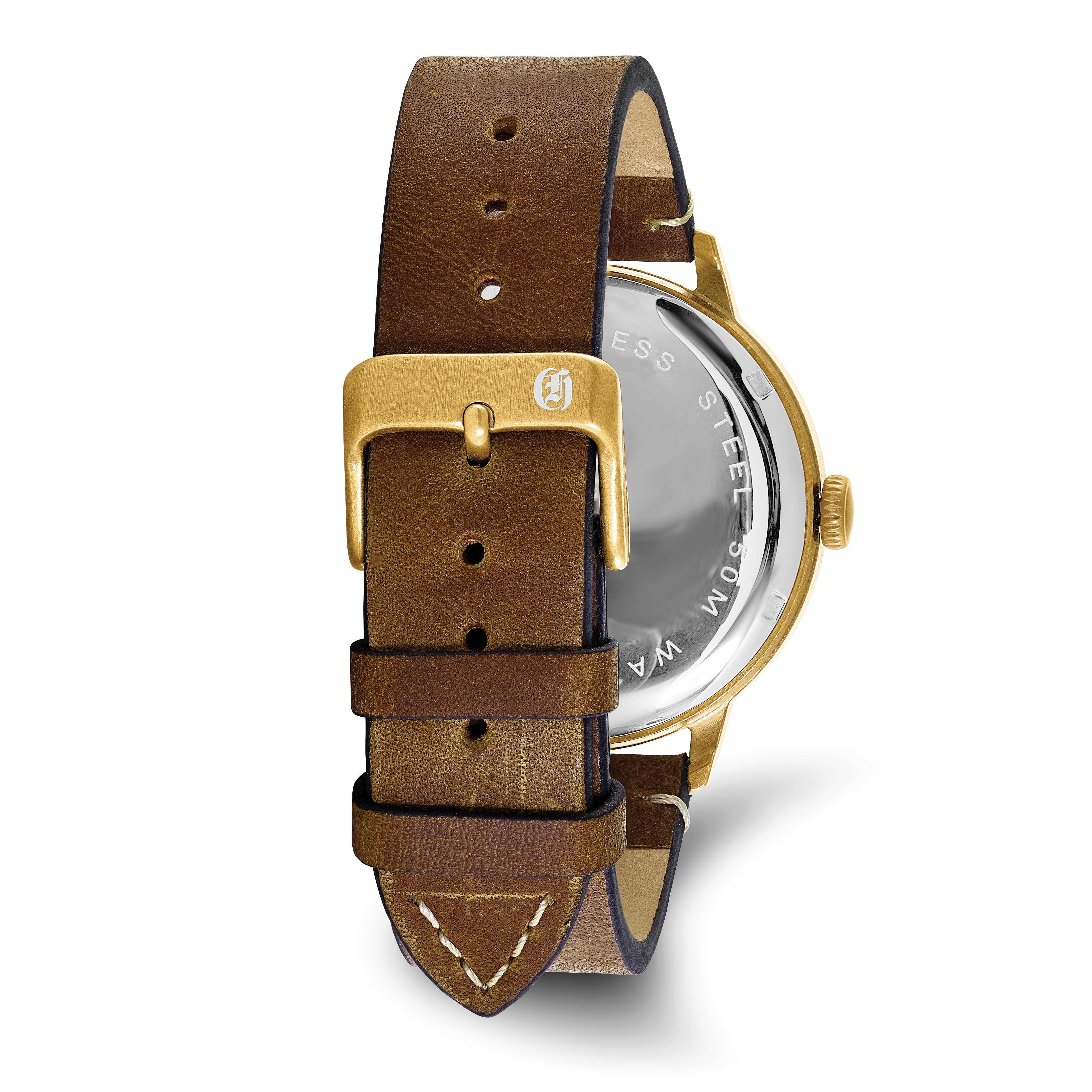 Charles Hubert Antique IP-plated Stainless Steel Brown Dial Quartz Watch