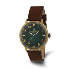 Charles Hubert Antique IP-plated Stainless Steel Green Dial Quartz Watch
