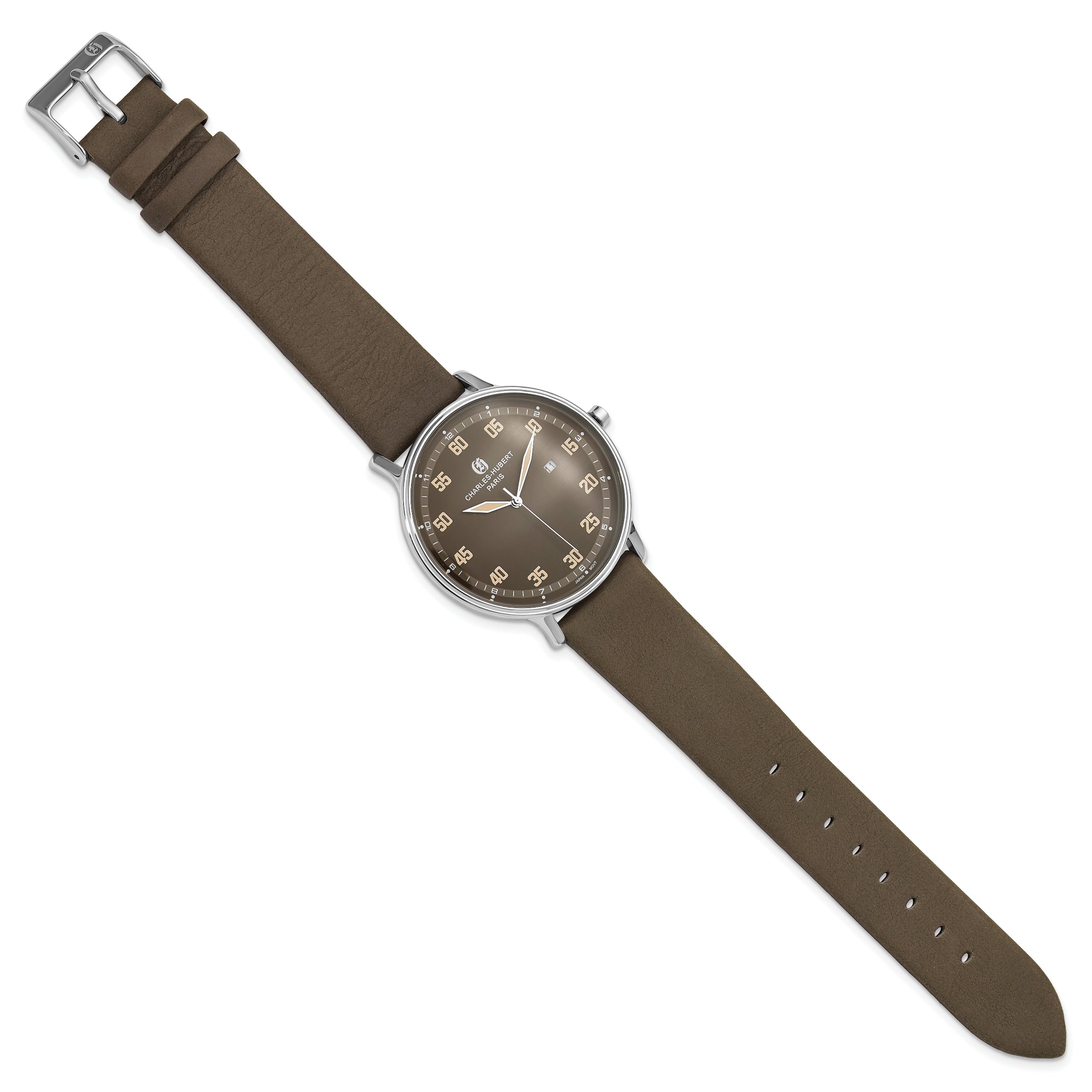 Charles Hubert Stainless Steel Grey Dial Quartz Watch