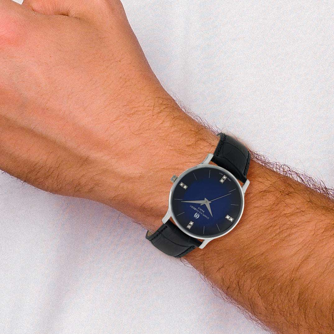 Charles Hubert Mens Stainless Steel Blue Dial Watch