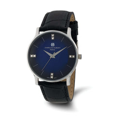 Charles Hubert Mens Stainless Steel Blue Dial Watch