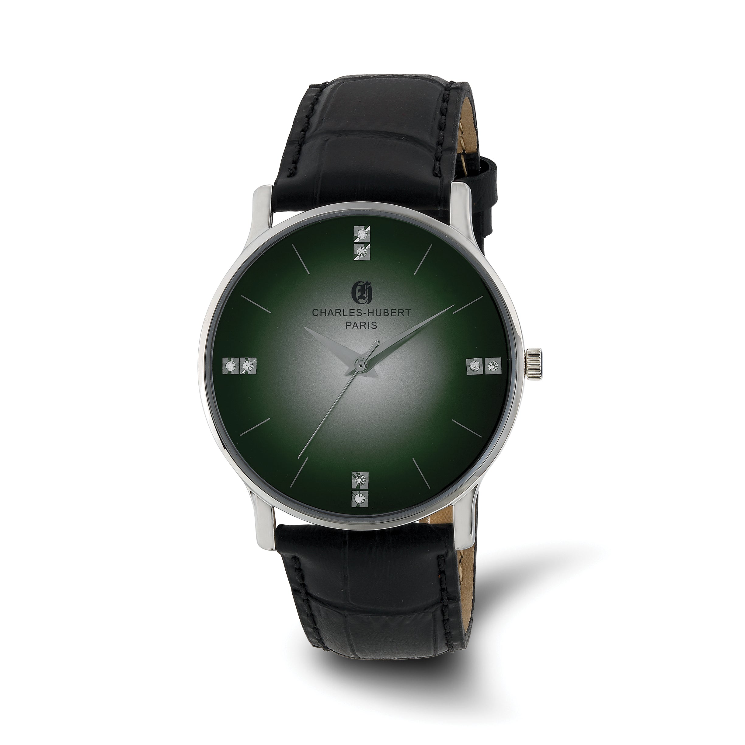 Charles Hubert Mens Stainless Steel Green Dial Watch