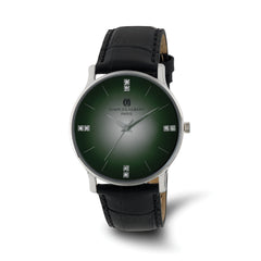 Charles Hubert Mens Stainless Steel Green Dial Watch