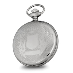 Charles Hubert Stainless Case w/Floral Shield Skeleton Pocket Watch