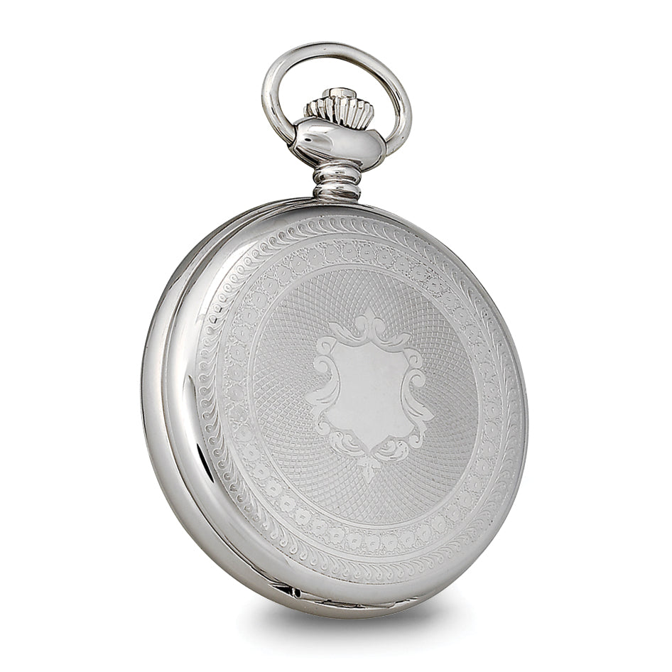 Charles Hubert Stainless Hunter Case w/Shield White Dial Pocket Watch