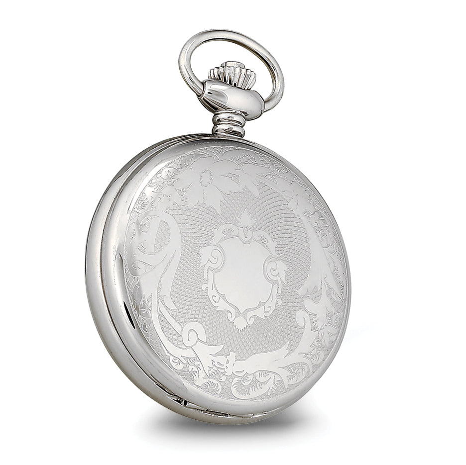 Charles Hubert Stainless Hunter Case w/Shield Skeleton Pocket Watch