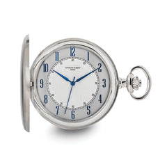 Charles Hubert Satin Stainless Hunter Case White Dial Pocket Watch