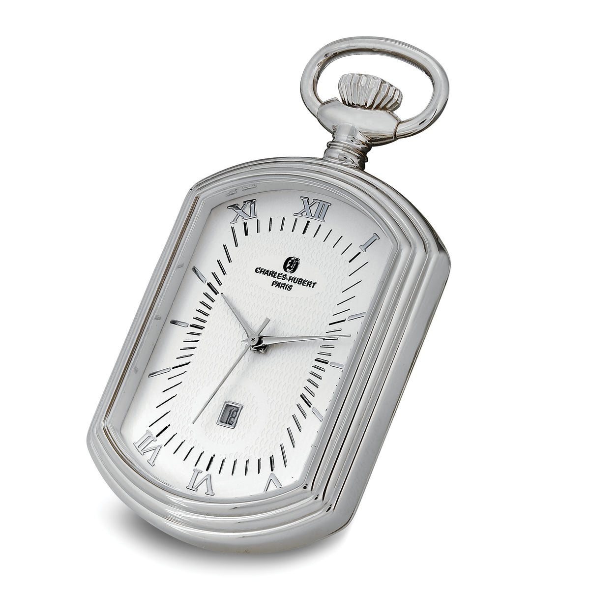 Charles Hubert Chrome-finish Open Face Rectangular Pocket Watch