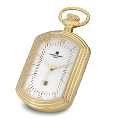 Charles Hubert Gold-finish Open Face Rectangular Pocket Watch