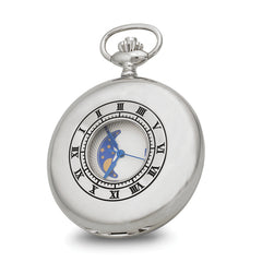 Charles Hubert Chrome-finish Open Window Moon Phase Pocket Watch