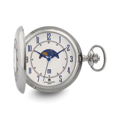 Charles Hubert Chrome-finish Open Window Moon Phase Pocket Watch